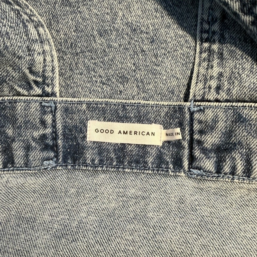 Good American Blue Acid Wash Denim Tote Bag Oversized Cotton CTB999 Indigo200‎ - Picture 2 of 6